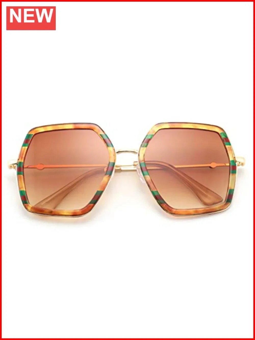 Women's Oversized Hexagon Sunglasses UV400 Protection Geometric Retro